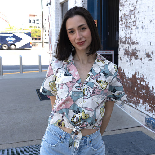 Wrangler® X Lainey Wild Horses Tie Front Top