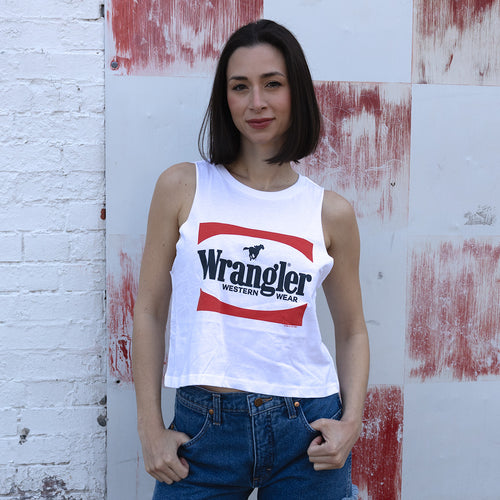Wrangler Retro® Knit Red & Black Logo Festival Tank