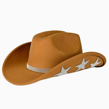 Load image into Gallery viewer, Cowboy Hat with Rhinestone Stars