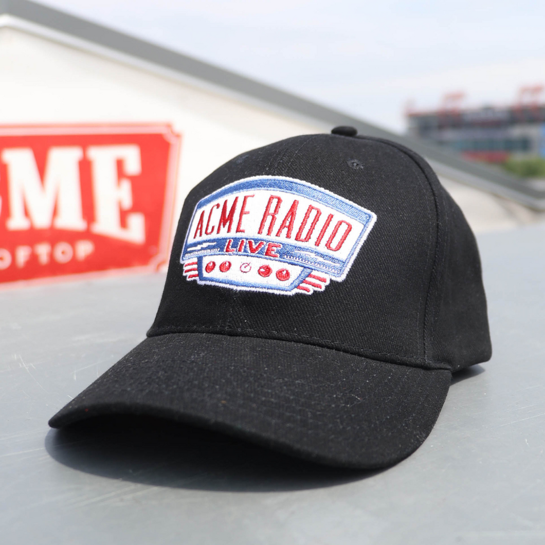 Black Embroidered Radio Hat