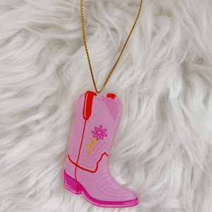 Pink Cowgirl Boot Ornament