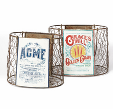 Load image into Gallery viewer, Vintage ACME Chicken Wire Basket